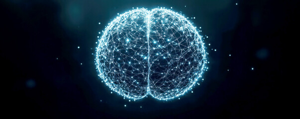 Obraz premium A visual representation of a digital neural network formation.