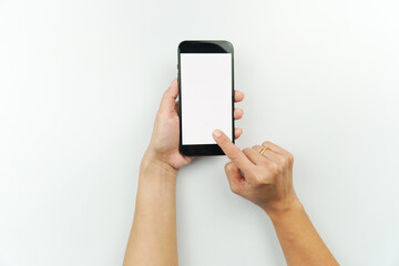 Hand Holding Smartphone with Blank Screen