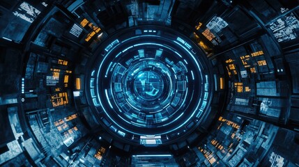 Fototapeta premium Strategic business planning concept with futuristic digital elements.