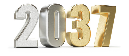 2037 Number New Year - 3D Render