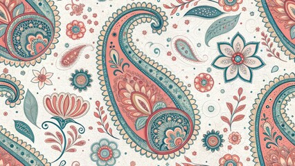 Vintage Paisley Photography: Subtle Hues, Retro Style, Elegant Design,  Bohemian Pattern