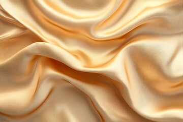 Obraz premium Silky abstract background texture golden fabric waves close-up shot elegant design