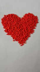 red heart on a white background