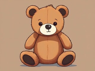 Obraz premium A simple and cute illustration of a soft brown bear