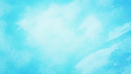 Obraz premium 淡い手描きの水彩風の素材 背景素材 ブルー 水色 背景素材 16:9サイズ AI生成素材