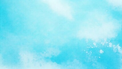 Obraz premium 淡い手描きの水彩風の素材 背景素材 ブルー 水色 背景素材 16:9サイズ AI生成素材