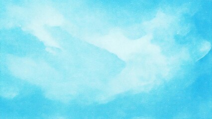 Obraz premium 淡い手描きの水彩風の素材 背景素材 ブルー 水色 背景素材 16:9サイズ AI生成素材