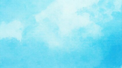 Obraz premium 淡い手描きの水彩風の素材 背景素材 ブルー 水色 背景素材 16:9サイズ AI生成素材