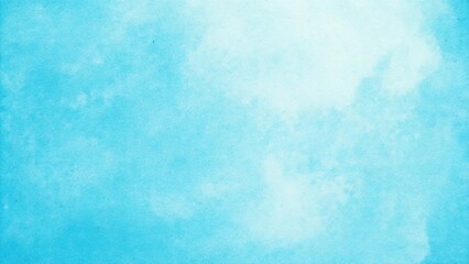 Obraz premium 淡い手描きの水彩風の素材 背景素材 ブルー 水色 背景素材 16:9サイズ AI生成素材