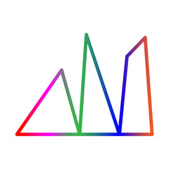 Mountains line gradient icon