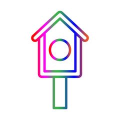 Bird house line gradient icon