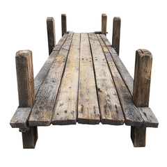 Fototapeta premium Rustic Wooden Dock Bridge Stock Photo: Grunge Texture