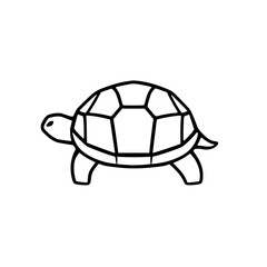 Black outline illustration of a turtle on a white background, with a turtle-shaped shell.