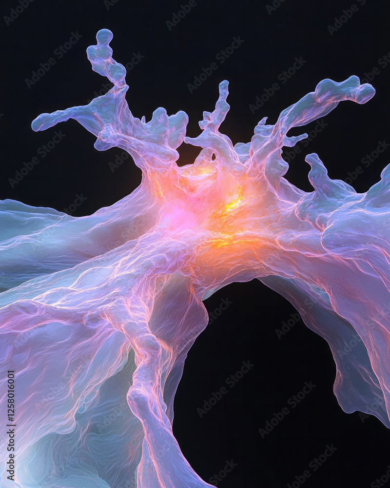 Poster a swirling mass of illuminated nerve fibers intertwined, each spark representing a flash of insight
