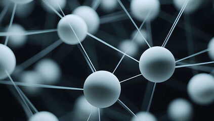 A network of interconnected spheres, each representing different connections and collaborations in the digital world