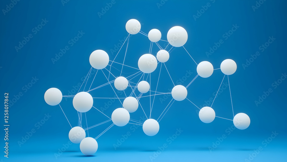 Poster a network of interconnected spheres, each representing different connections and collaborations in t
