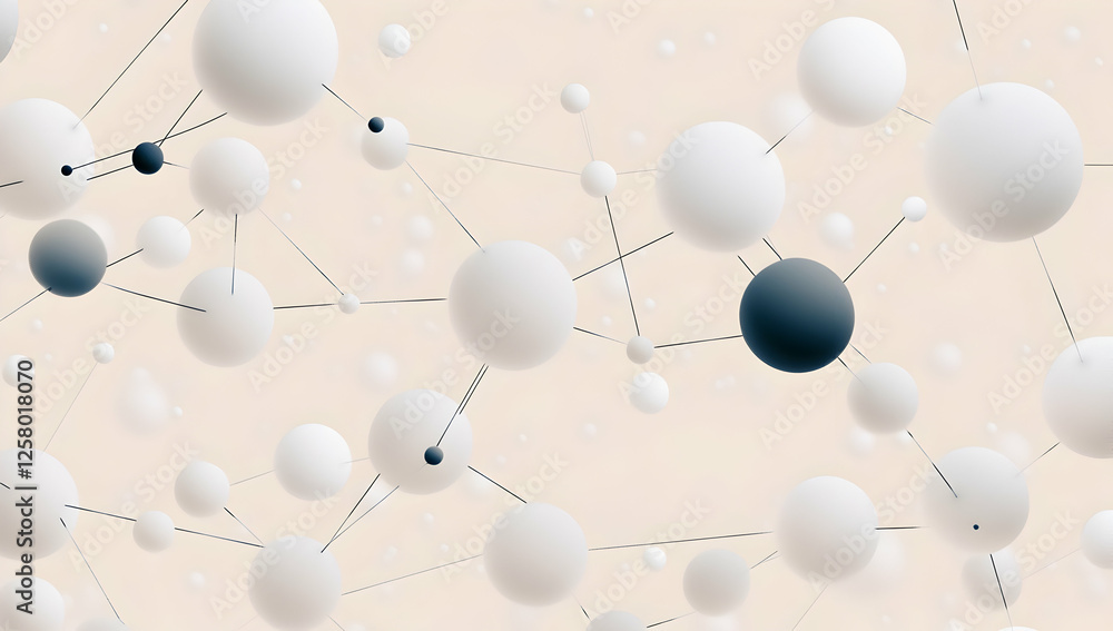 Aufkleber a network of interconnected spheres, each representing different connections and collaborations in t