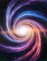 cosmic black hole surrounded by vibrant galaxy and colorful nebulae in deep space 