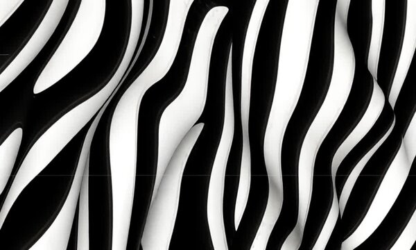 Trendy zebra skin pattern video background. Animal fur video background, wrapping paper, textile, and wallpaper, generated with ai