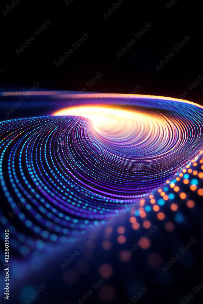 Poster a hypnotic cycle of glowing geometry, each form twisting and reshaping in an endlessly repeating