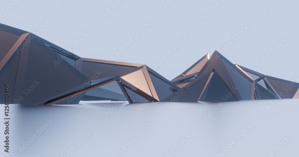 Aufkleber futuristic abstract background crystal building 3d render
