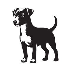 Lively Jack Russell Terrier silhouette perfect for bold designs - Jack Russell Terrier illustration - minimal Jack Russell Terrier vector - dog silhouette
