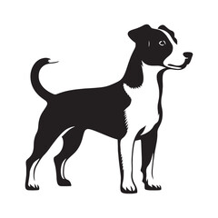 Jack Russell Terrier silhouette with a modern and refined aesthetic - Jack Russell Terrier illustration - minimal Jack Russell Terrier vector - dog silhouette
