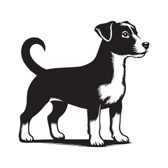 Jack Russell Terrier silhouette with a bold and striking appearance - Jack Russell Terrier illustration - minimal Jack Russell Terrier vector - dog silhouette
