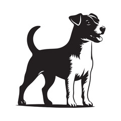 Creative Jack Russell Terrier silhouette for logos and merchandise - Jack Russell Terrier illustration - minimal Jack Russell Terrier vector - dog silhouette
