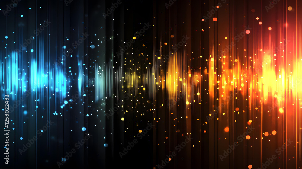 Poster Abstract Colorful Light Trails and Glowing Particles Background Image