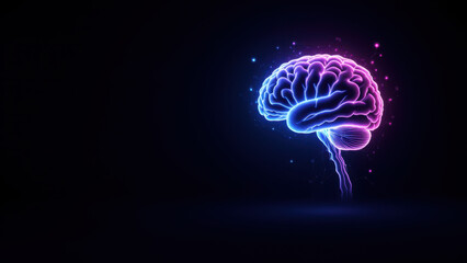 A stylized graphic representation of an artificial intelligence-themed brain with colorful swirls around it.