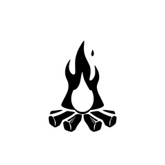 Burning Flame Silhouette: A stylized representation of a campfire.