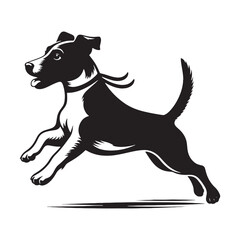 Jack Russell Terrier silhouette emphasizing its energetic nature - Jack Russell Terrier illustration - minimal Jack Russell Terrier vector - dog silhouette
