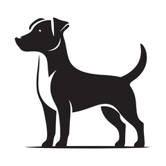 Playful Jack Russell Terrier silhouette capturing agility and motion - Jack Russell Terrier illustration - minimal Jack Russell Terrier vector - dog silhouette
