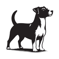 Energetic Jack Russell Terrier silhouette for dynamic designs - Jack Russell Terrier illustration - minimal Jack Russell Terrier vector - dog silhouette
