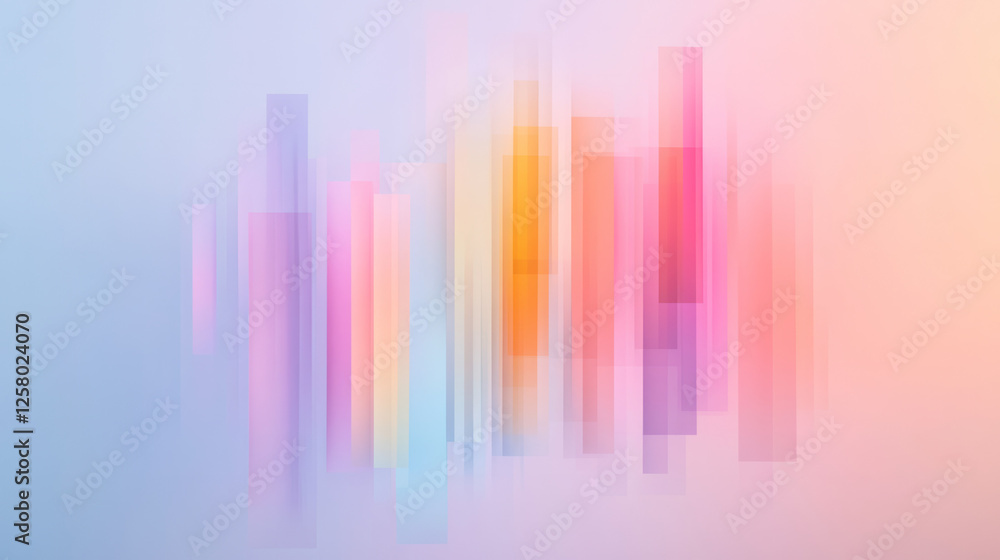 Aufkleber a rhythmic composition of vividly hued bars towering and shrinking, each reacting in real-time for
