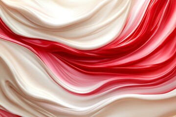 Digital artwork of fluid red and cream waves modern abstract texture with color play