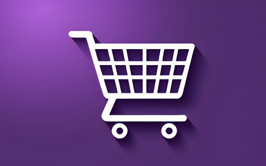 Purple Shopping Cart Icon for E-commerce, Online Shopping, and Retail Business