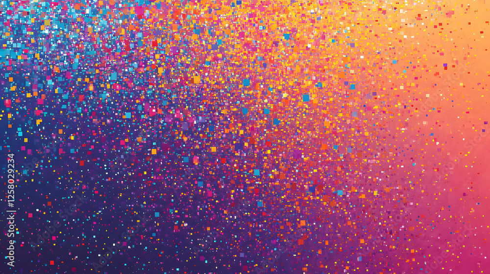 Poster vibrant colorful square particle explosion abstract background image