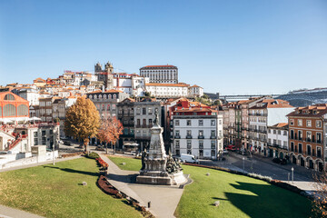 Porto, Portugal - December 28, 2024: Jardim do Infante Dom Henrique, garden named after Prince...