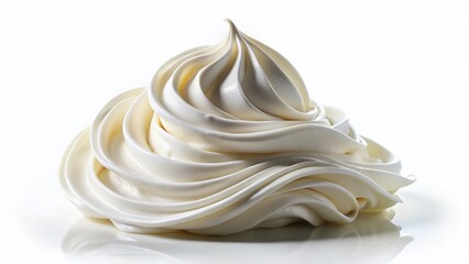 Creamy Whipped Topping, Isolated on White Background, Food Photography, Dessert Ingredient, Culinary Image