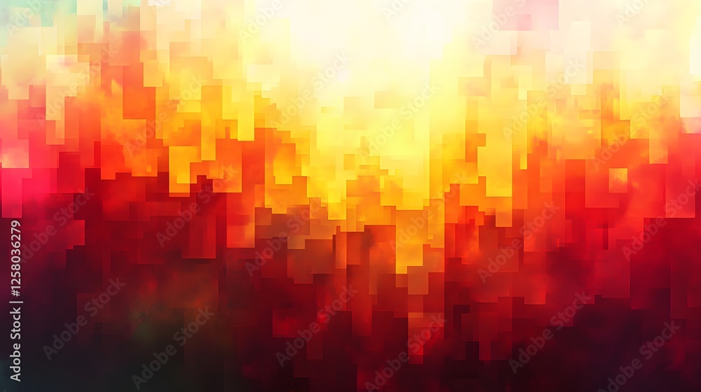 Poster vibrant abstract pixelated background with bold color gradients