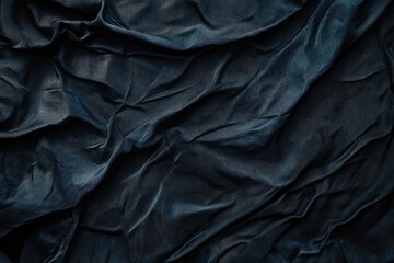 Obraz premium Black satin fabric, an elegant background with folds and ripples. Black silk texture. Abstract dark background.