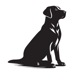 Distinct Labrador Retriever silhouette emphasizing loyalty and charm - Labrador Retriever illustration - minimal Labrador Retriever vector - dog silhouette
