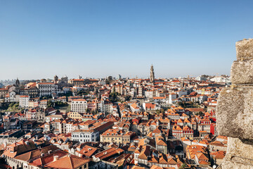 Fototapeta premium View of Porto rooftops on a sunny day