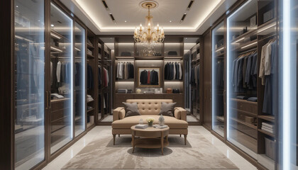 Luxury Closet Makeover: Glass Doors, LED Lights & Chic Seating