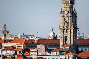 Naklejka premium Clerigos Tower (Torre dos Clerigos in Portuguese), the tallest campanile in Portugal. It stands 76 meters tall and gives a privileged view over the city and the river.