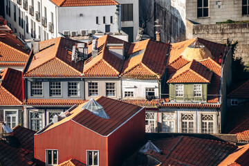 View of Porto rooftops on a sunny day