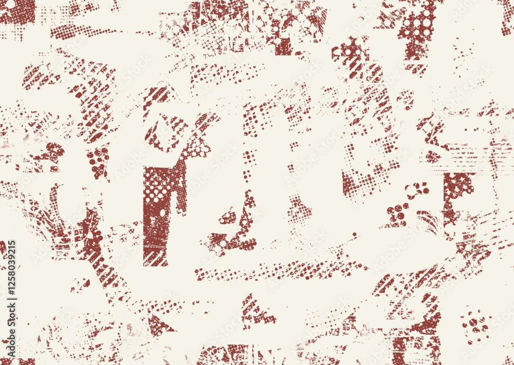 Aufkleber Background with glitch distorted grunge textures . grunge background texture with halftone dots, glitched shapes, textures and lines .Screen print vector background with grunge textured surface.