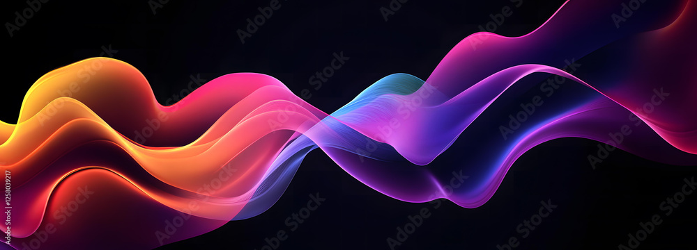 Poster abstract colorful wave background design with vibrant hues and smooth flowing lines